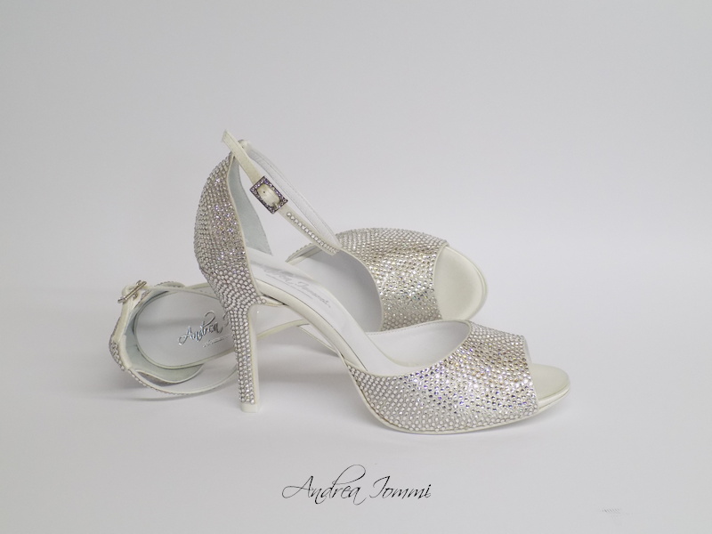 sandali da sposa con Swarovski